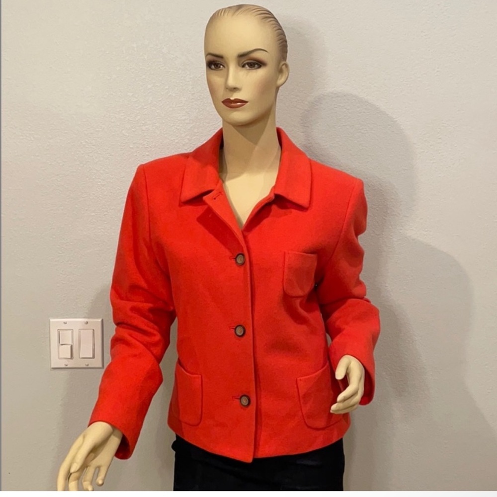 Harve Benard Blood Orange Wool Jacket
